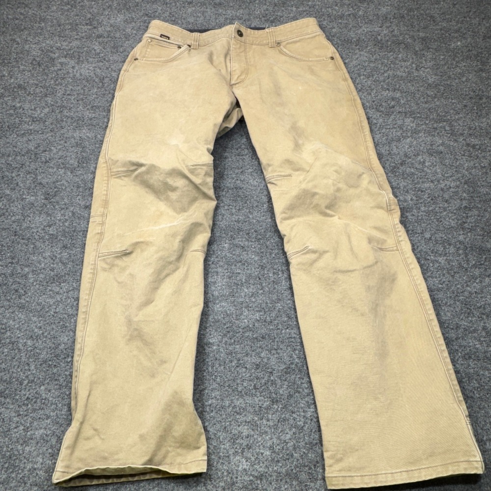 KUHL Rydr Pants Mens 36x30 Tan Brown Stretch Euro Twill Hiking Outdoor Workwear